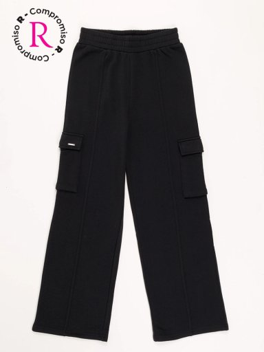 PANTALÓN DE BUZO NIÑA INDEX WIDE CARGO - 1