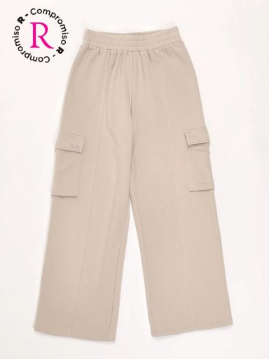 PANTALÓN DE BUZO NIÑA INDEX WIDE CARGO - 1