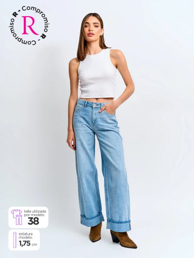 JEANS MUJER INDEX ALGODÓN COSTURAS ZIGZAG - 1
