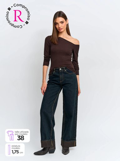 JEANS MUJER INDEX ALGODÓN COSTURAS ZIGZAG - 1