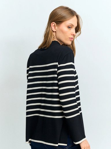 SWEATER MUJER AZIZ CUELLO MOCK RAYADO - 2
