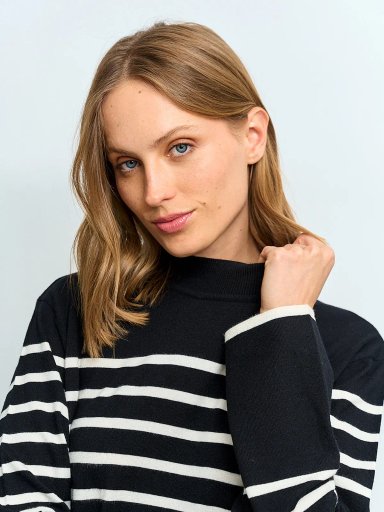 SWEATER MUJER AZIZ CUELLO MOCK RAYADO - 3