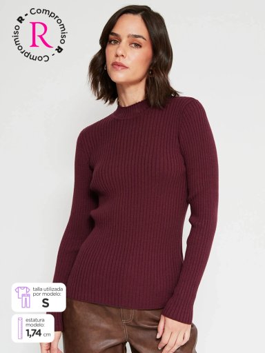 SWEATER MUJER REGATTA CUELLO MOCK MANGA LARGA RAYADO - 1