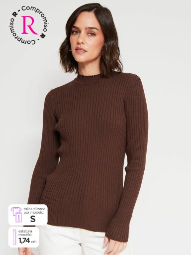 SWEATER MUJER REGATTA CUELLO MOCK MANGA LARGA RAYADO - 1