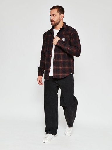 CAMISA HOMBRE HALF ALGODÓN MANGA LARGA FRANELA - 4