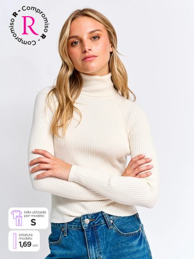 SWEATER MUJER INDEX MANGA LARGA TEJIDO BÁSICO - 1