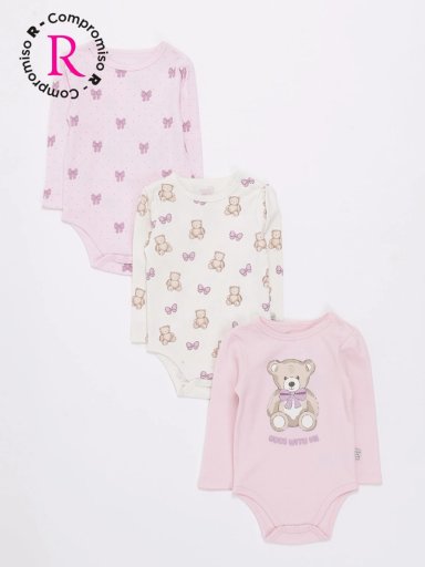 PACK X3 BODYS MANGA LARGA NIÑO BABY HARVEST COLOR - 1