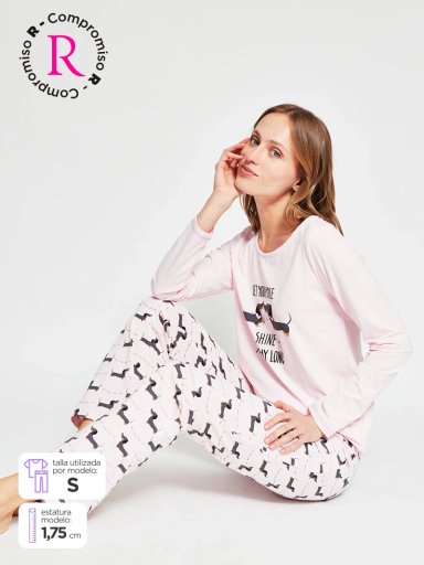 BOTTOM PIJAMA MUJER INDEX RECTO LARGO - 1