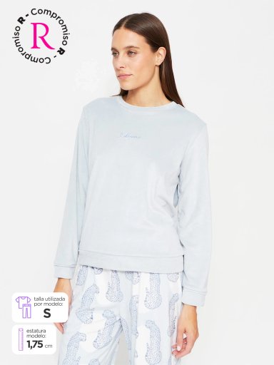 TOP PIJAMA MARQUIS VELVET MANGA LARGA - 1