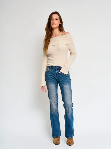 SWEATER MUJER INDEX MANGA LARGA BARDOT - 4