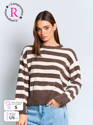 SWEATER MUJER INDEX MANGA LARGA BÁSICO CHENILLE - 1