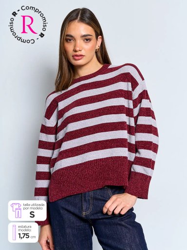 SWEATER MUJER INDEX MANGA LARGA BÁSICO CHENILLE - 1