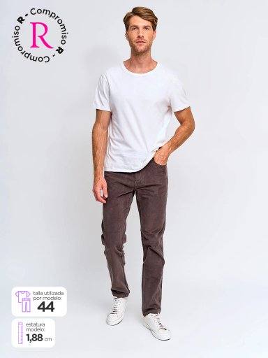 PANTALÓN HOMBRE CACHAREL ALGODÓN COTELÉ LAVADO - 1