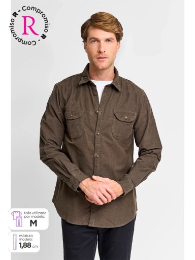 CAMISA HOMBRE REGATTA ALGODÓN MANGA LARGA COTELÉ - 1