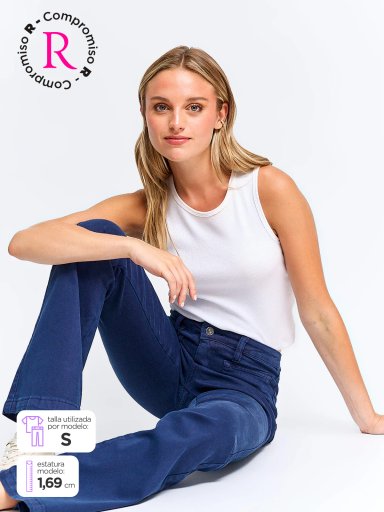 PANTALÓN MUJER INDEX ALGODÓN FLARE - 1