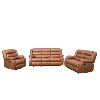 SOFÁ RECLINABLE RIPLEY HOME NEW BELFAST 2 CUERPOS CAFÉ - 7