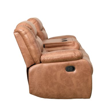 SOFÁ RECLINABLE RIPLEY HOME NEW BELFAST 3 CUERPOS CAFÉ - 4
