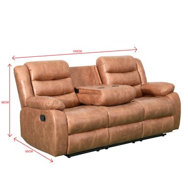 SOFÁ RECLINABLE RIPLEY HOME NEW BELFAST 3 CUERPOS CAFÉ - 6
