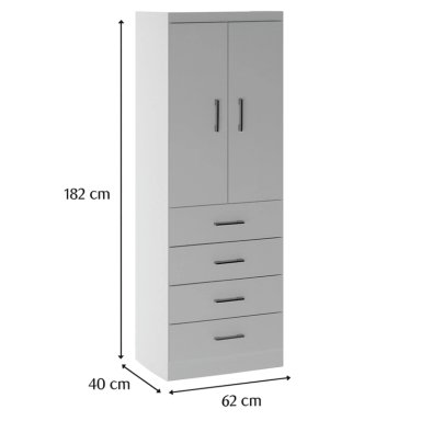 CLOSET EXIT 2 PUERTAS 4 CAJONES BLANCO - 2