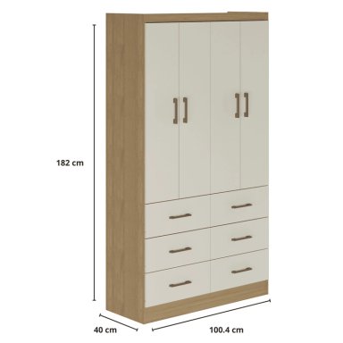 CLOSET EXIT 4 PUERTAS 6 CAJONES CAFÉ/BEIGE - 2