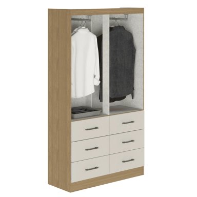 CLOSET EXIT 4 PUERTAS 6 CAJONES CAFÉ/BEIGE - 5