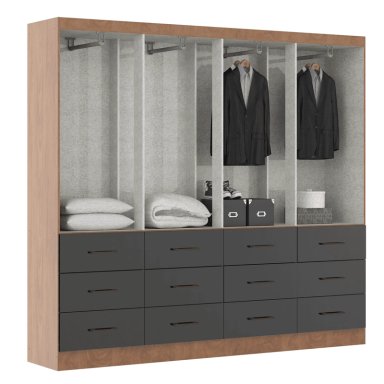 CLOSET EXIT 8 PUERTAS 12 CAJONES CAFÉ/NEGRO - 4