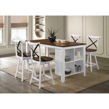 JUEGO DE COMEDOR RIPLEY HOME STOOL CRUZ 4 SILLAS CAFÉ - 1