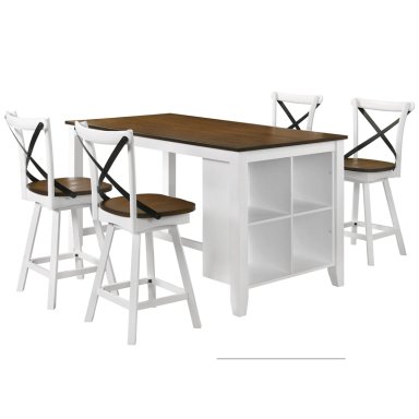 JUEGO DE COMEDOR RIPLEY HOME STOOL CRUZ 4 SILLAS CAFÉ - 2