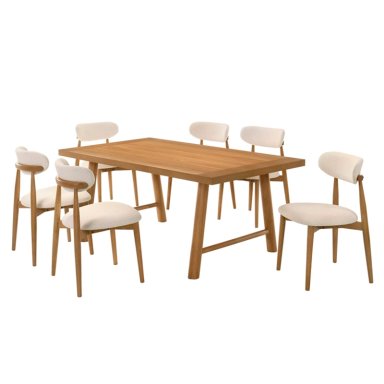 JUEGO DE COMEDOR MAISON LINETT JULIETTE 6 SILLAS BEIGE - 2