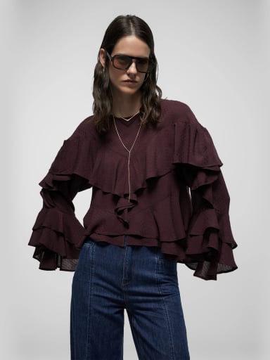 BLUSA MUJER SFERA ALGODÓN MANGA LARGA - 1