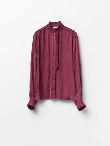 BLUSA MUJER SFERA MANGA LARGA VOLANTES - 4