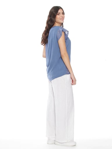 BLUSA MUJER WADOS ESCOTE REDONDO MANGA CORTA BRODERIE - 4