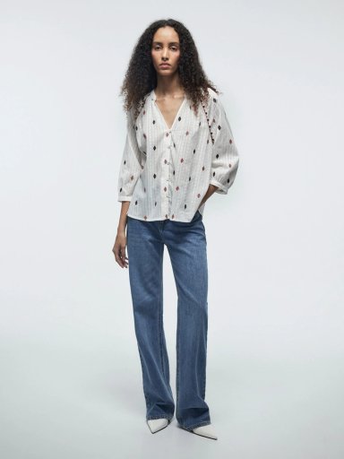 BLUSA MUJER SFERA ALGODÓN MANGA LARGA - 1