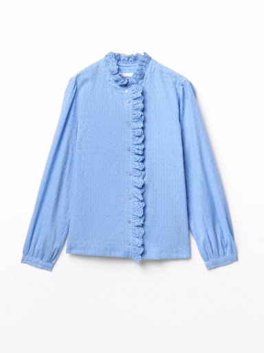BLUSA MUJER SFERA ALGODÓN MANGA LARGA ROMÁNTICA - 4