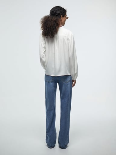 BLUSA MUJER SFERA MANGA LARGA BORDADO - 3