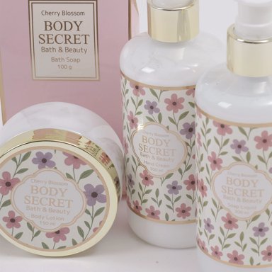 SET DE BAÑO BODY SECRET FRESH ROSE JABÓN 300ML+CREMA 300ML+JABÓN 100GR+LOCIÓN 150ML - 6