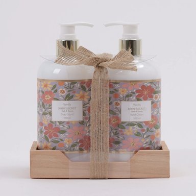 SET DE BAÑO BODY SECRET DUO NATURAL CREMA 500ML+JABÓN 500ML - 1