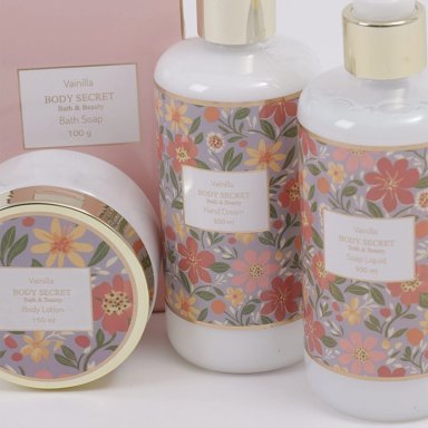SET DE BAÑO BODY SECRET NATURAL CREMA 300ML+JABÓN 300ML+LOCIÓN 150ML+JABÓN 100GR - 6