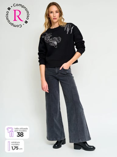 JEANS MUJER BARBADOS ALGODÓN WIDE LEG - 1