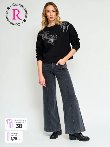 JEANS MUJER BARBADOS ALGODÓN WIDE LEG - 1