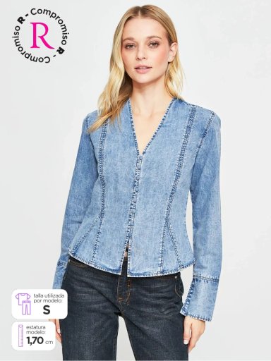 BLUSA MUJER PEPE JEANS ALGODÓN DENIM - 1