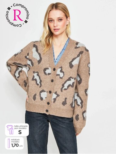CARDIGAN MUJER BARBADOS LANA JACQUARD - 1