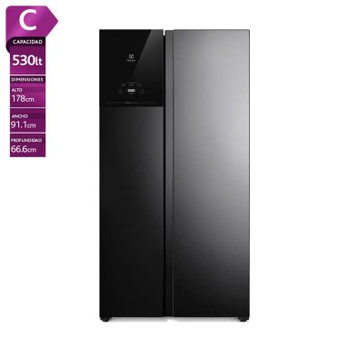 REFRIGERADOR SIDE BY SIDE ELECTROLUX ES50B 530 L NO FROST NEGRO - 1