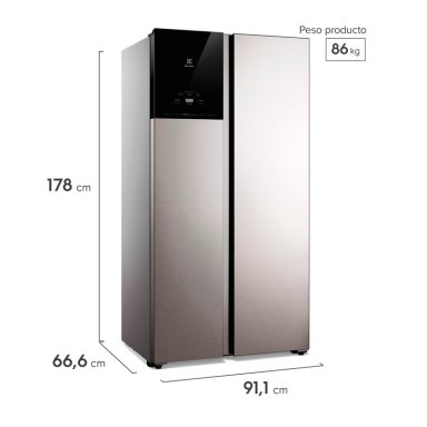 REFRIGERADOR SIDE BY SIDE ELECTROLUX ES50S 530 L NO FROST PLATA - 3
