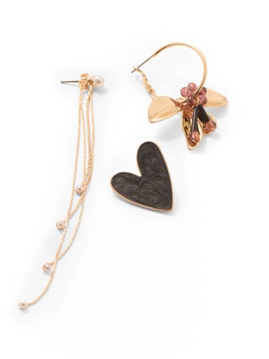 SET X3 AROS MUJER SFERA CORAZÓN PERLAS - 2