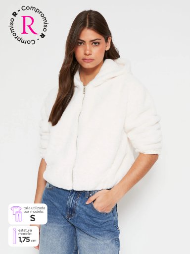CHAQUETA MUJER INDEX PELUDA CAPUCHA - 1