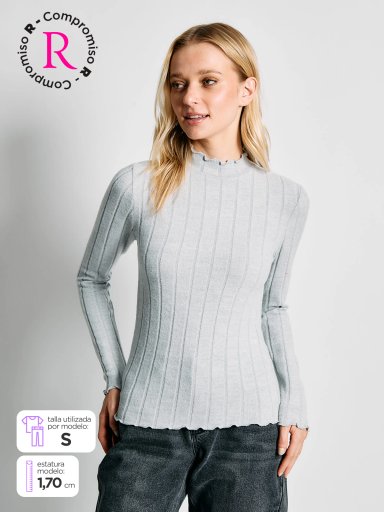 POLERA MUJER INDEX MANGA LARGA CUELLO RULE - 1