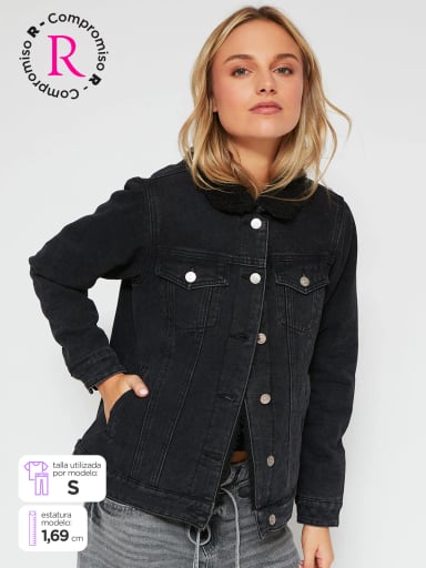 CHAQUETA MUJER INDEX ALGODÓN CORTO DENIM CHIPORRO - 1