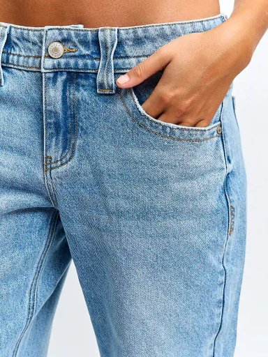 JEANS MUJER INDEX ALGODÓN WIDE LEG TIRO BAJO - 4