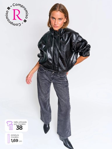 JEANS MUJER INDEX ALGODÓN WIDE LEG TIRO BAJO - 1